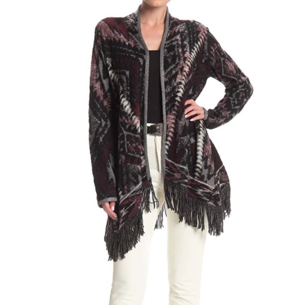 Lucky brand Fringe Comfy cardigan sweater